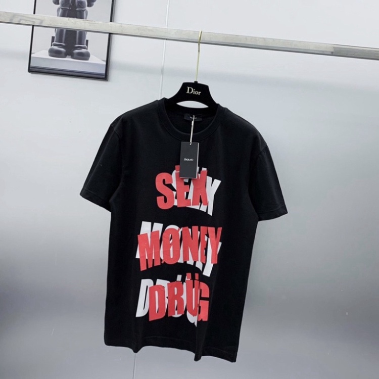 Áo phông nam nữ Premium Cotton in nổi chữ Sex Money Drug bóng mờ cổ bo dày dặn phong cách streetwear