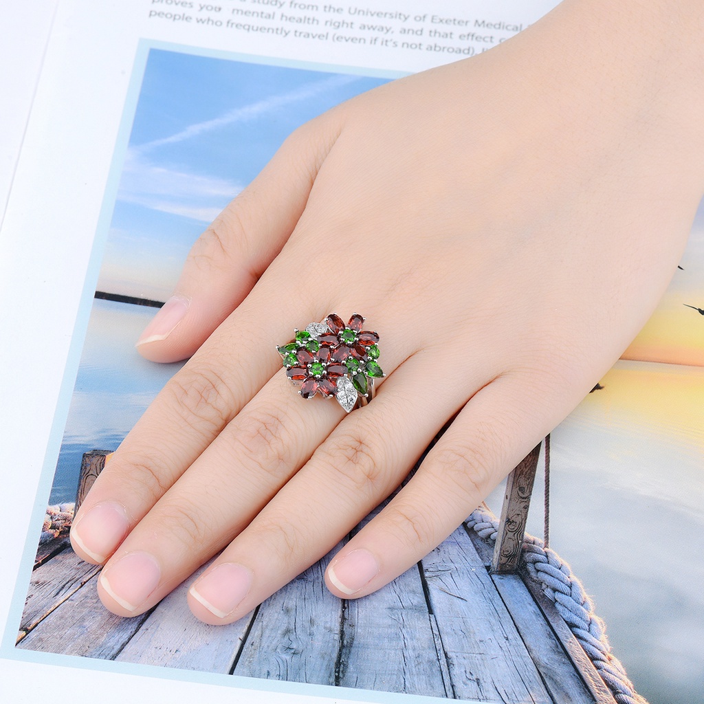 Nhẫn Mạ Bạc 925 925 Đính Đá Zircon Nhiều Màu Sắc Thời Trang Cho Nữ