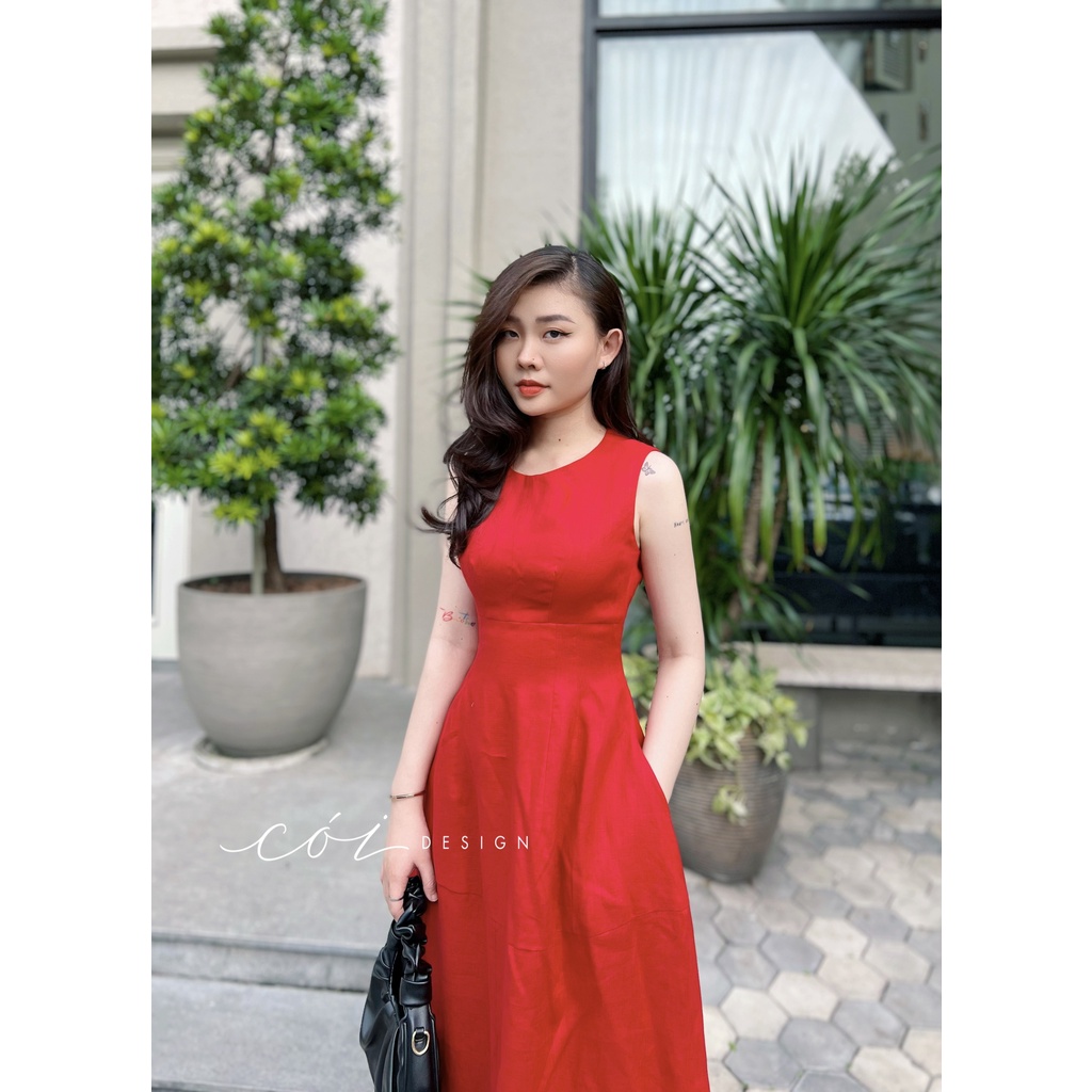 Đầm sát nách linen Cói Design