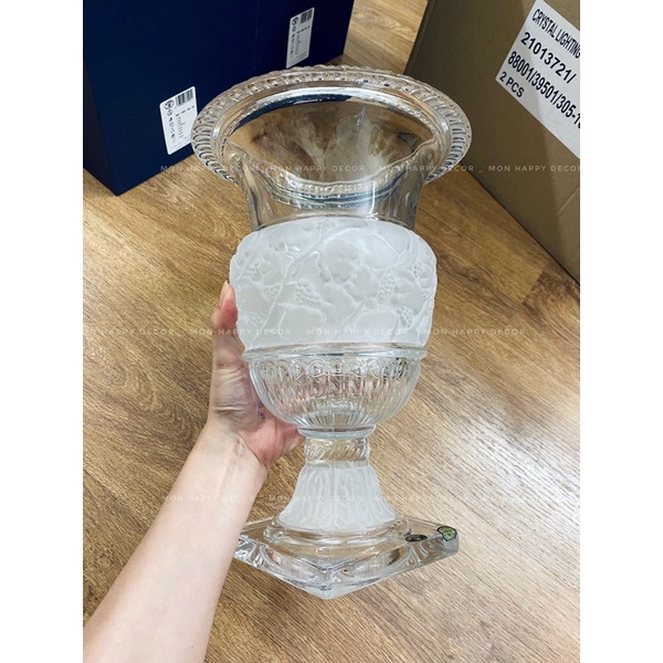 Lọ hoa pha lê Bohemia cao cấp dáng ly cao 30cm