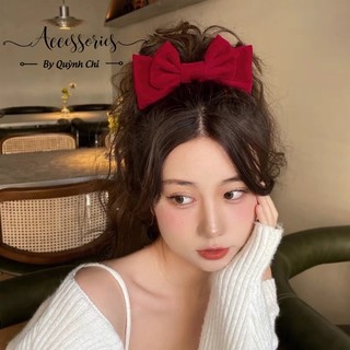 Kẹp Tóc Nơ Nhung Đỏ|| by QuynhChi