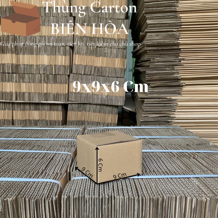 100 Hộp Giấy Carton Kích Thước 9Cmx9Cmx6Cm - Hộp Sóng C Dày, Cứng
