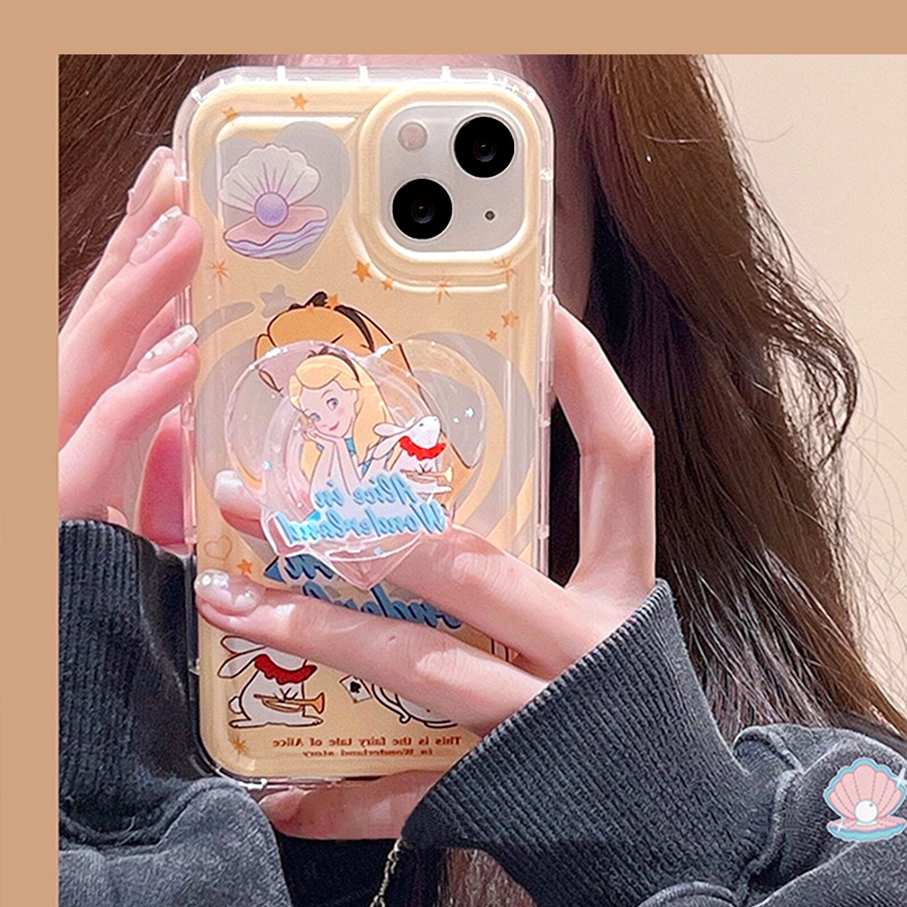 Ốp Điện Thoại TPU Mềm Chống Rơi Chống Trượt Gắn Kèm Giá Đỡ Phong Cách Hoạt Hình Dễ Thương Dành Cho IPhone 11 12 13 14 Pro Max