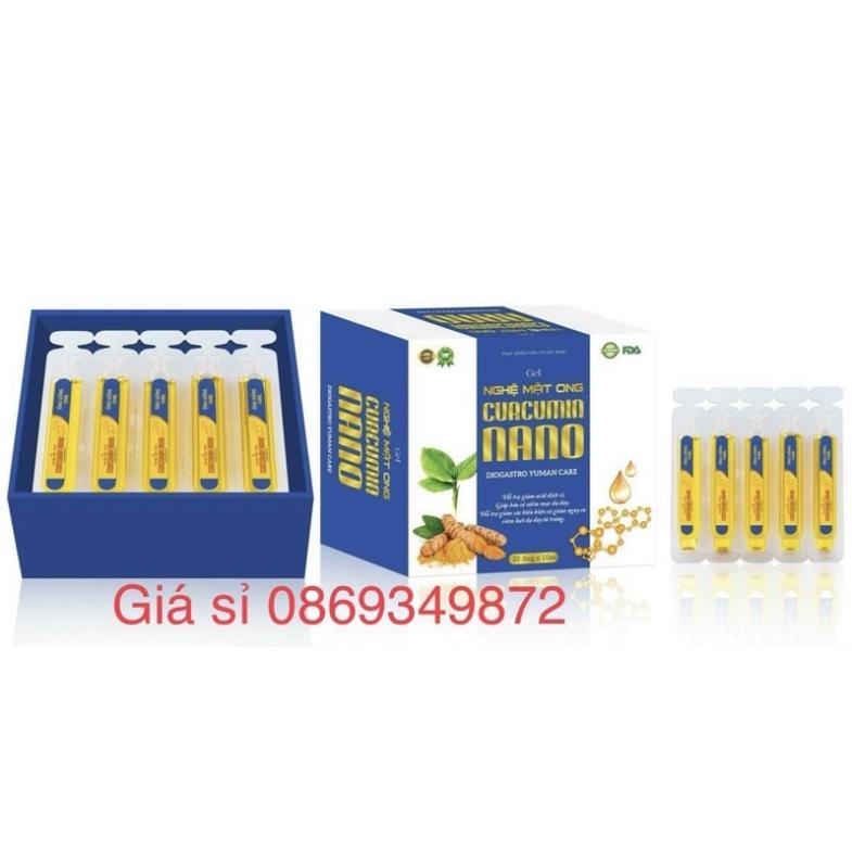 Gel dạ dày Gel nghệ mật ong CURCUMIN NANO Dio Gastro yuman Care Hỗ trợ giảm acid dịch vị loét dạ dày tá tràng - Hộp 20 ố