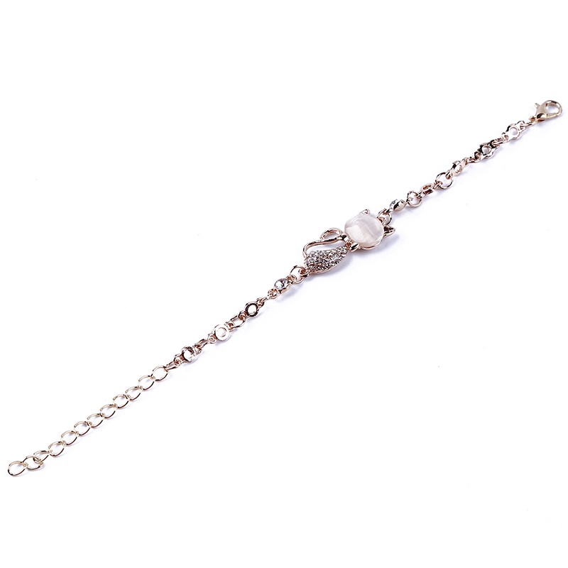 Vòng Tay Hợp Kim Mặt Hình Mèo Đính Đá Thời Trang Hàn Quốc Mới