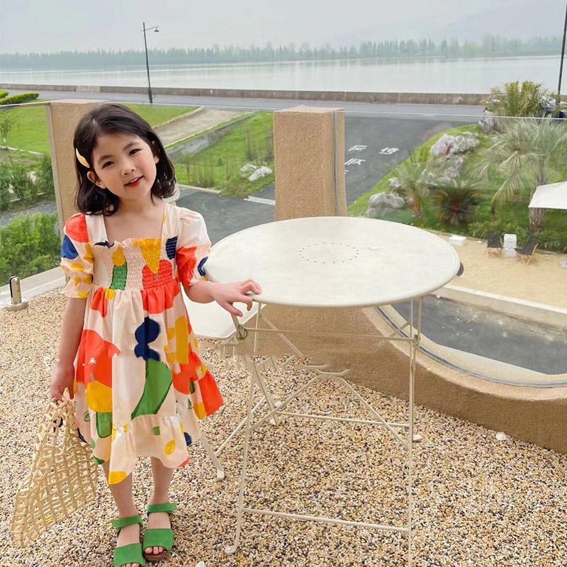 Planet Đầm Công Chúa Tay Ngắn Màu Sắc Dễ Phối Đồ Thời Trang Cho Bé Gái