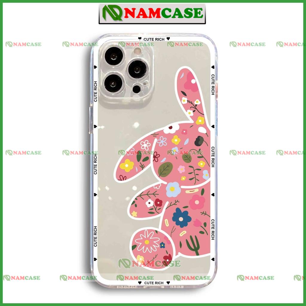 Ốp lưng gấu thỏ cute cạnh vuông chống sốc silicon trong suốt bvc cho iphone ip 6/6s/7/8/X/XS/11/12/13/14 Pro Plus Max
