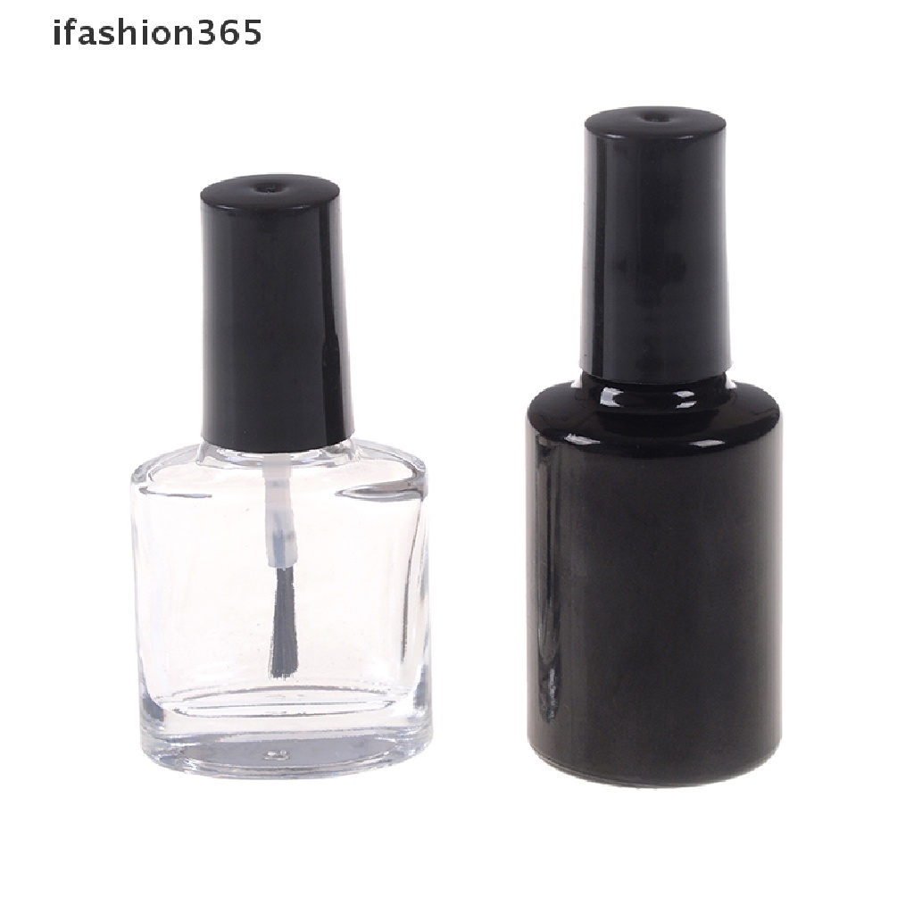 Lọ Thủy Tinh Rỗng Trong Suốt Có Cọ Quét Sơn Móng Tay 10 / 15ml ifashion365