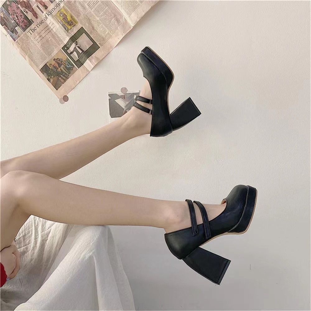 Giày Lolita big size 40 41 42 gót vuông 9cm