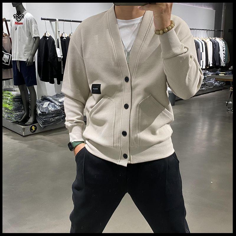 Chất lượng cao Áo Khoác Cardigan Cổ Chữ V Dáng Rộng Phong Cách Thu Đông Mới Cho nam A 'o len gile nam 2022