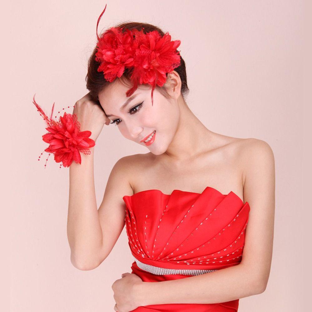 Kẹp Tóc Phối Lưới Hình Hoa / Lông Vũ Thời Trang Cho Bé Gái