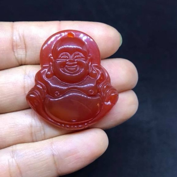 [TẶNG DÂY ĐEO] Mặt Dây Chuyền Hình Phật Di Lặc Đá May Mắn - BKGEMS