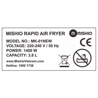 nồi chiên không dầu mishio MK-01 (3.8Lit)