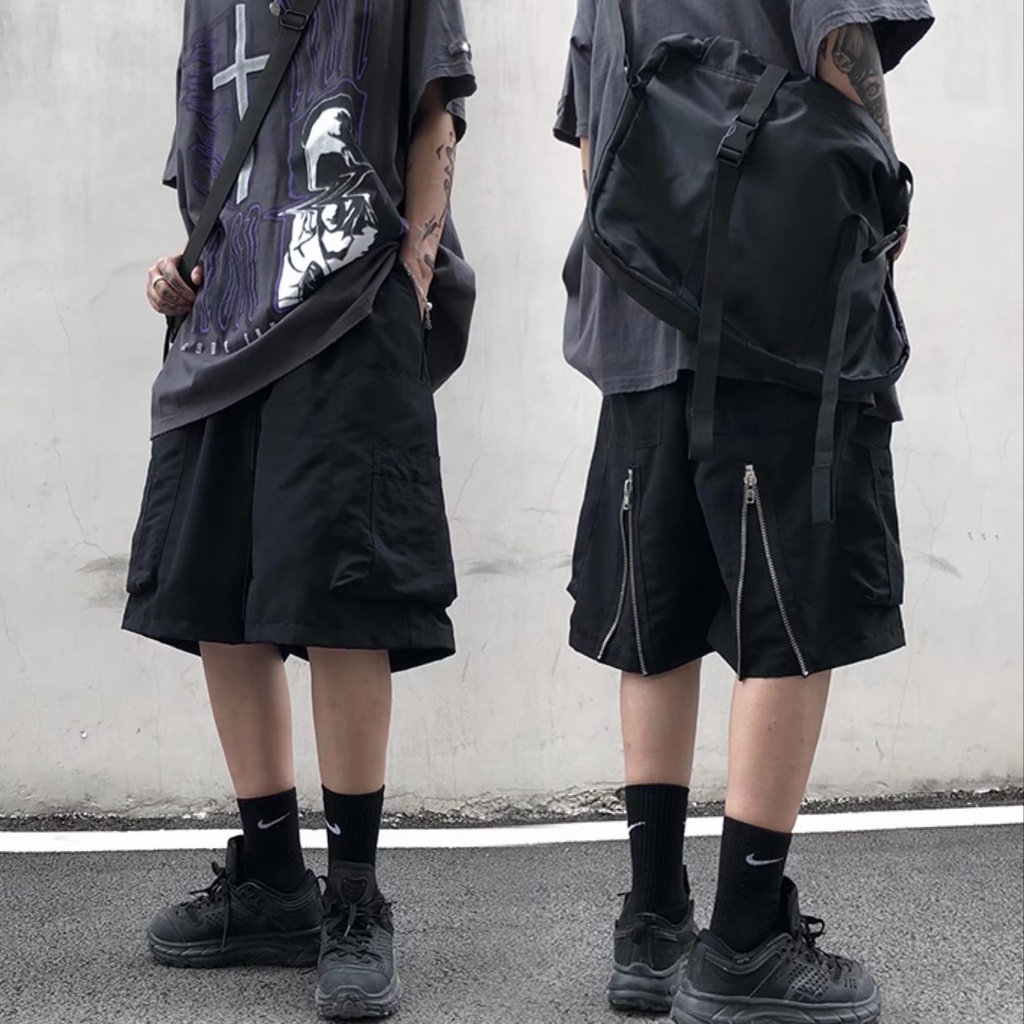 Quần Short Thể Thao Dáng Rộng Màu Tối Thời Trang Mùa Hè Hàng Mới 2023