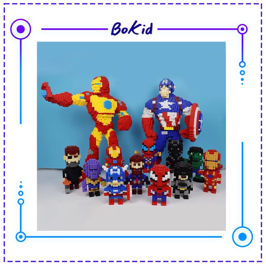 Khối Lego xếp hình Nhân Vật Hoạt Họa 3D siêu anh hùng Dễ Thương giúp bé phát triển trí tuệ