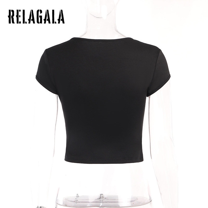 Áo Thun Tay Ngắn Cổ Tròn Dáng Ôm Thêu Họa Tiết Thời Trang 2023 Cho Nữ