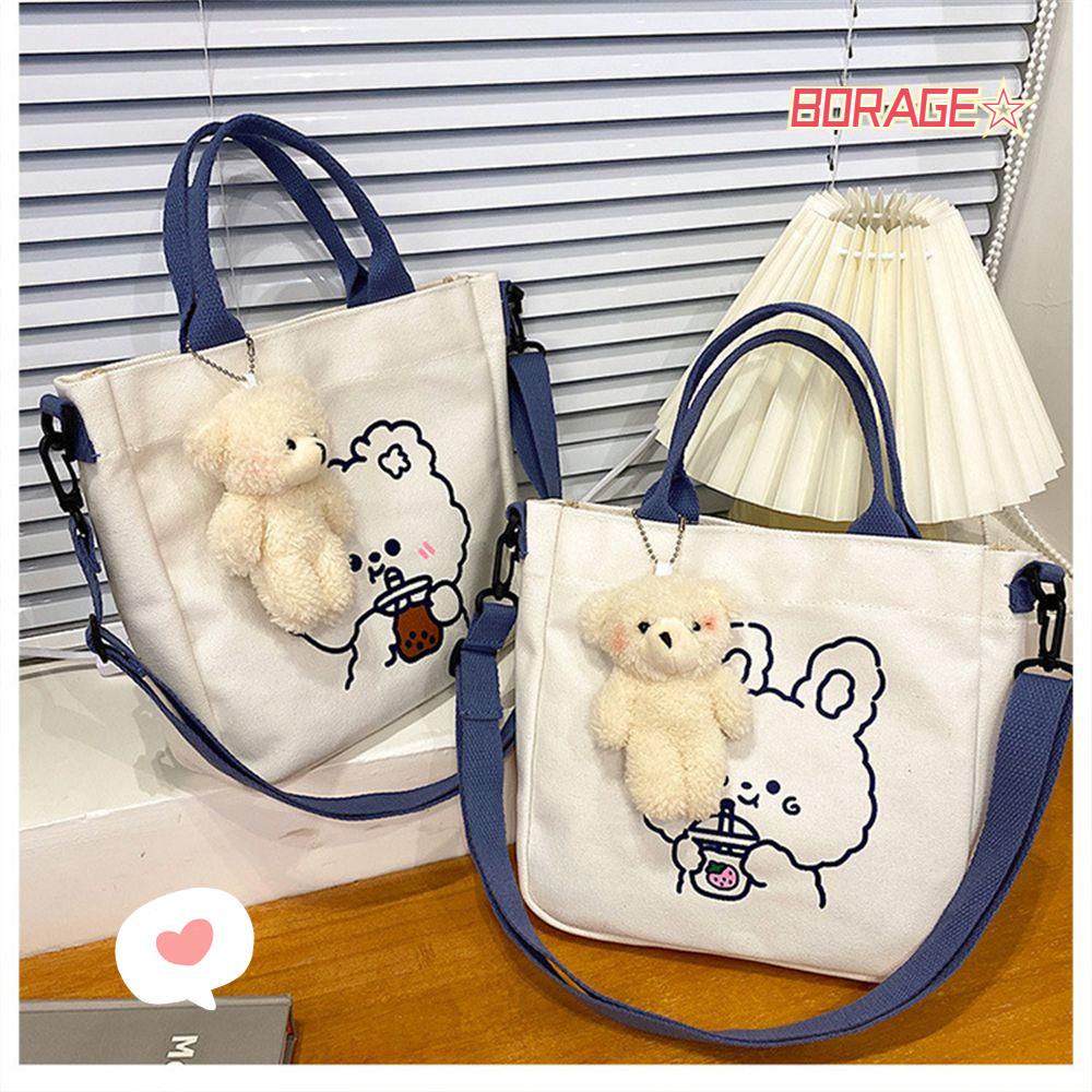 Túi Xách Mua Sắm Bằng Vải Canvas Kích Cỡ Lớn Dễ Thương Xinh Xắn