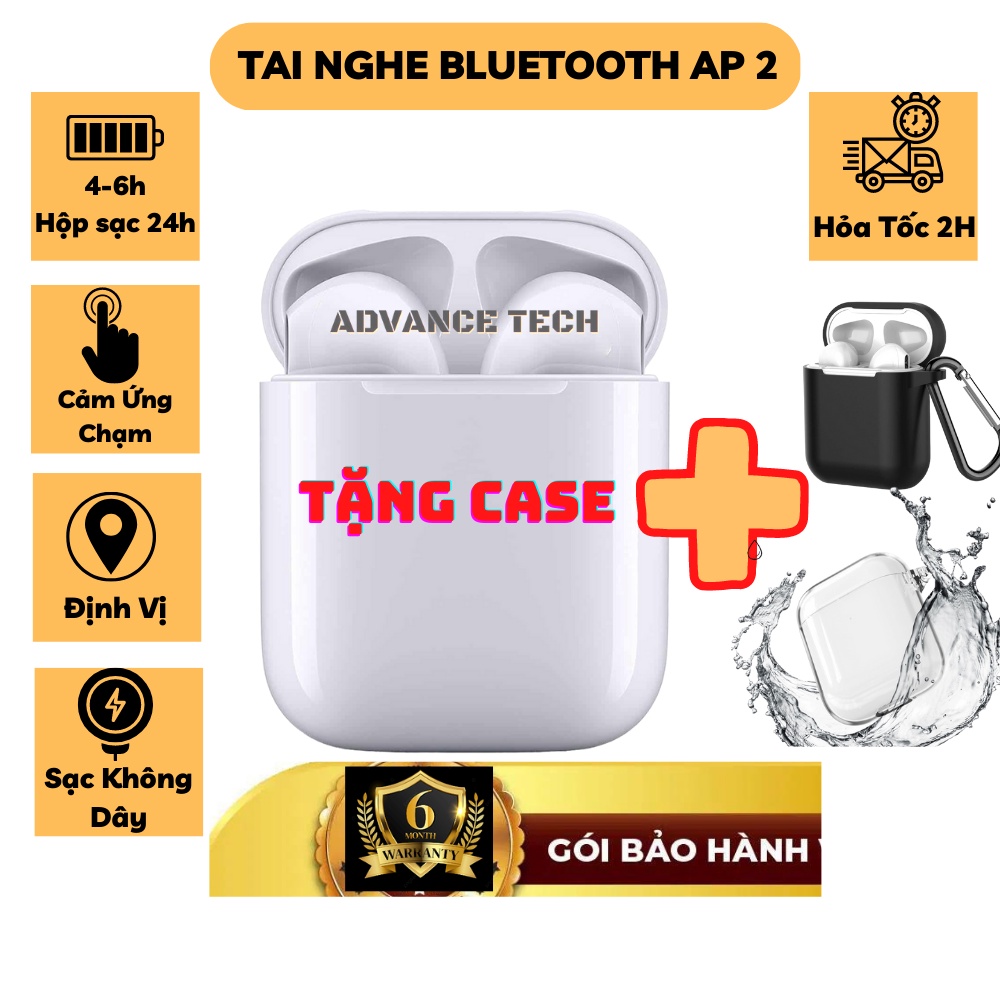 Tai Nghe Bluetooth Không Dây AIP2 cao cấp, Pin Lâu Full Chức Năng Định Vị, Đổi Tên, Cảm Ứng Nhạy, Âm Thanh Chuẩn HiFi