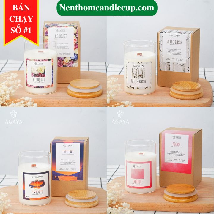 Nến thơm thư giãn AGAYA Candle Cup - Nến thơm tinh dầu cao cấp không khói