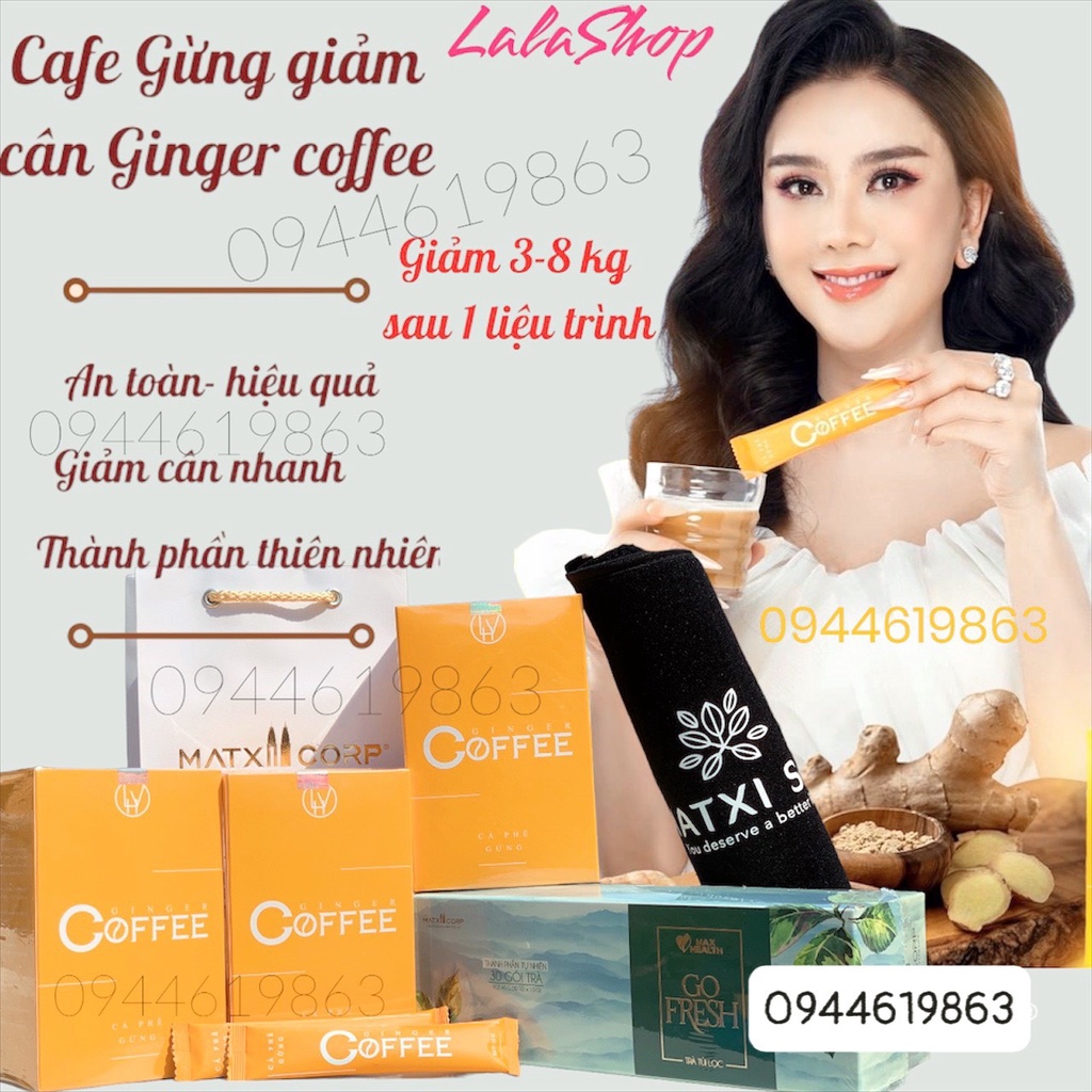 Cà Phê Gừng Giảm Cân Ginger Coffee Chính Hãng - 1 Hộp 20 gói