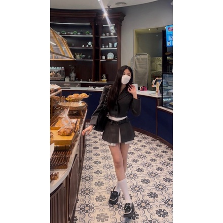 SET BLAZER 2 LỚP CROPTOP + CHÂn VÁY XINH