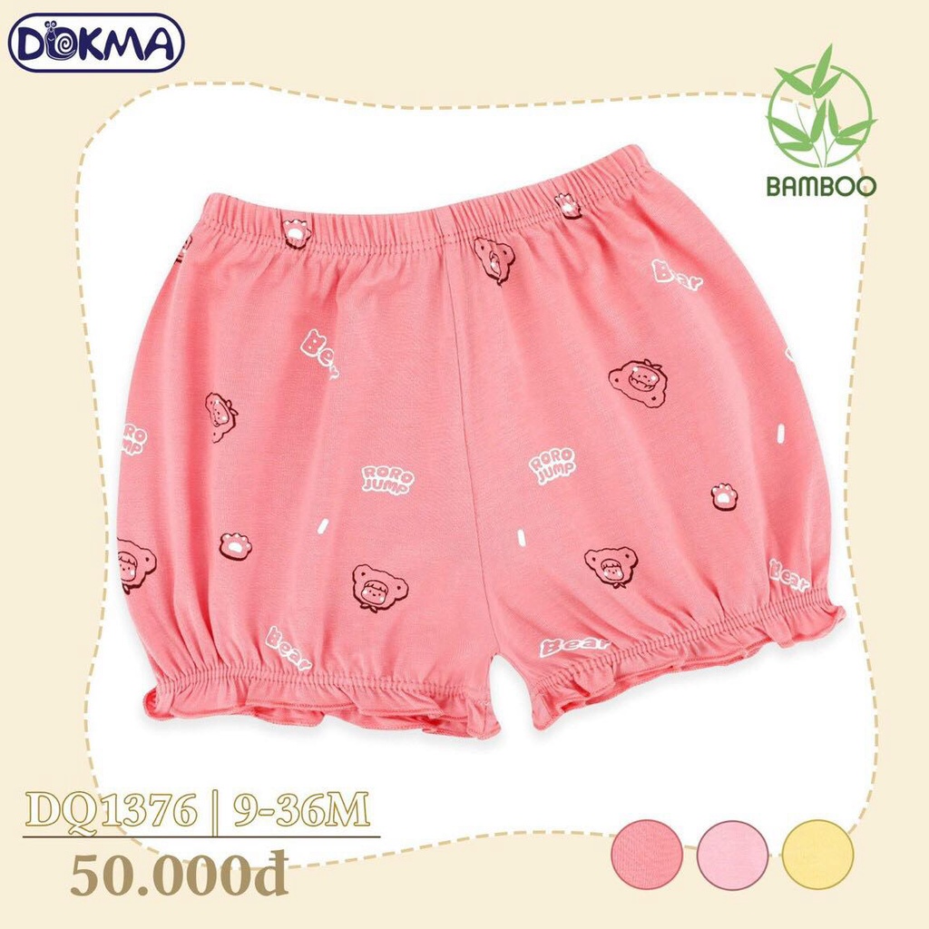 SALE 30%- Quần đùi đáng yêu, 9-36M cotton bé gái Dokma