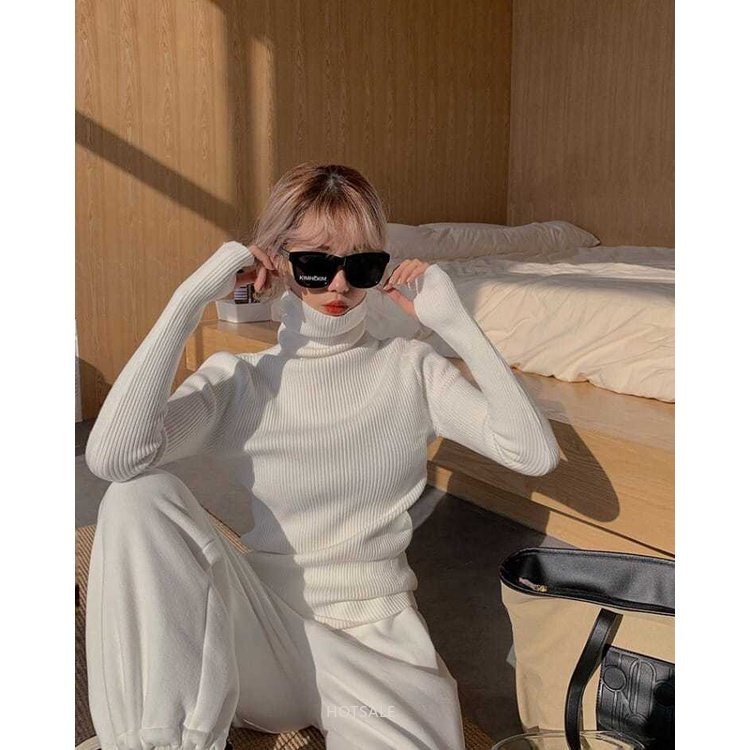 Áo Sweater Dệt Kim Tay Dài Cổ Cao Thời Trang Thu Đông Mới 2022 Cho Nữ