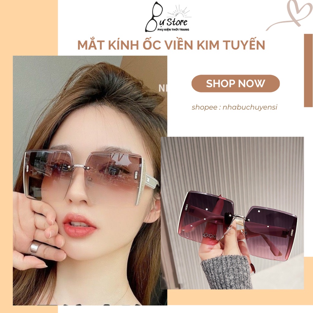 892 - KÍNH MÁT NỮ THỜI TRANG GỌNG KIM TUYẾN ĐỘC ĐÁO DÁNG VUÔNG