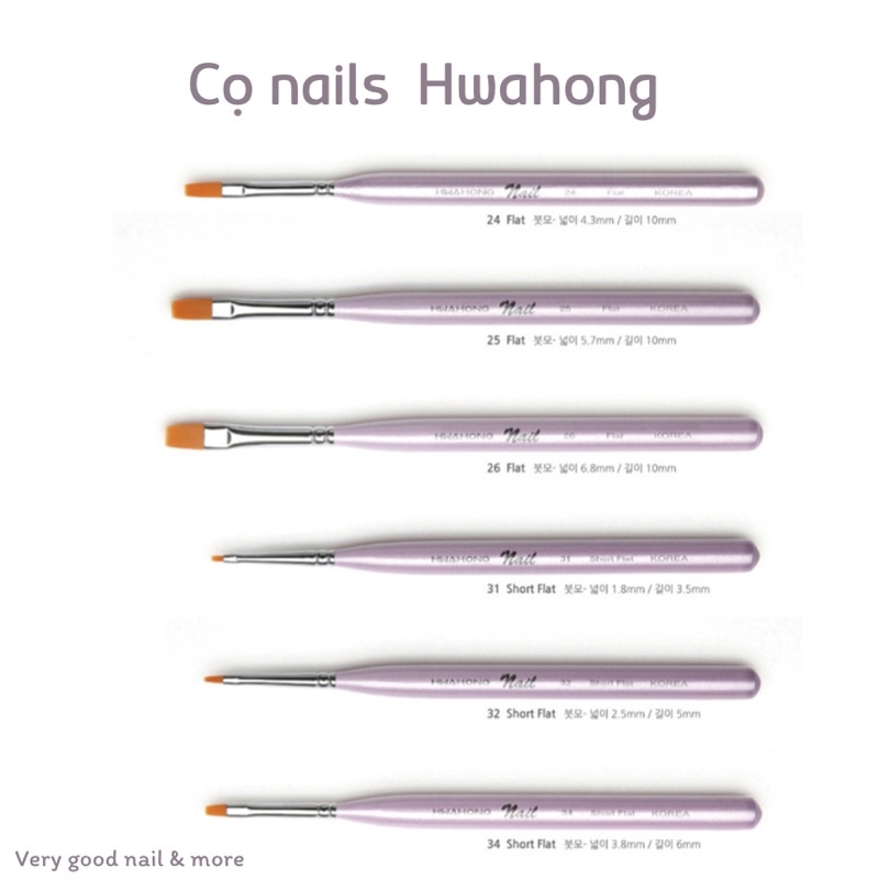 Hwahong brush nails - Cọ nails đắp gel, sơn gel cao cấp Hàn (1pc)