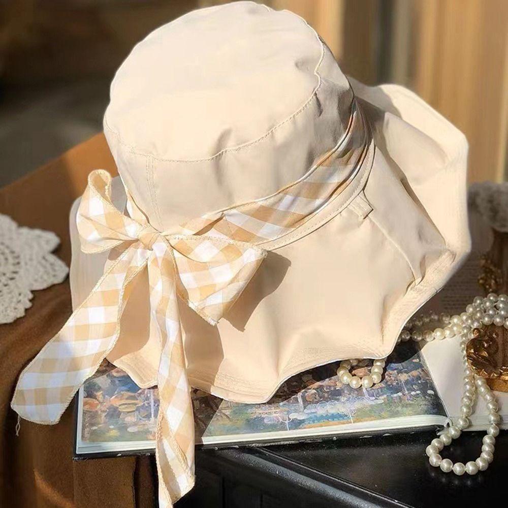 Nón Tai Bèo Rộng Vành Chống Tia UV Họa Tiết Sọc Ca Rô TAYLOR1 Thời Trang Đi Biển Cho Nữ