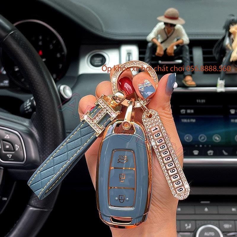 Ốp chìa khóa Huyndai Accent Elantra 2023 KoNa Santafe Accent 2021 - 2022 - 2023 (mẫu 3 nút)
