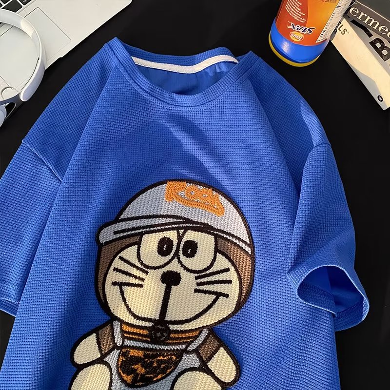 Áo Thun Tay Ngắn Cổ Tròn In Họa Tiết Hoạt Hình Thời Trang Mùa Hè Cho Nam