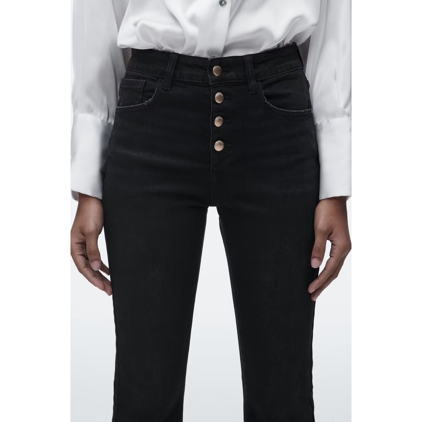 Zara Quần Jean Dài Ống Loe Eo Cao Thời Trang Mùa Xuân Cá Tính 4979022