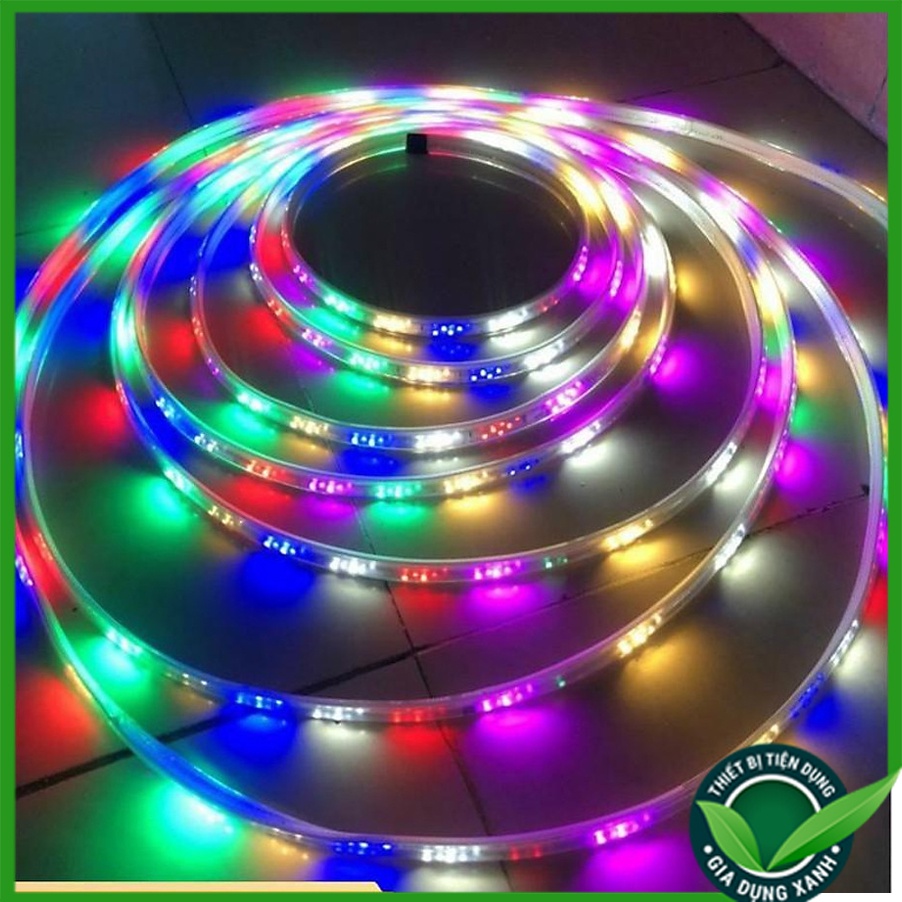 Led dây trang trí nháy đuổi nhiều màu 2 hàng led 2835, Bọc silicon chống nước độ bền cao