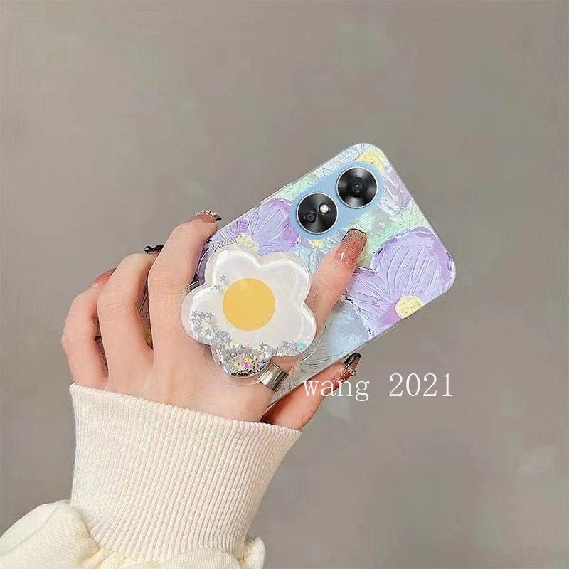 Ốp Điện Thoại Silicone Mềm Tranh Sơn Dầu Có Giá Đỡ Cho OPPO Reno8 T A78 5G 4G Reno 8 8T Reno8T 2023