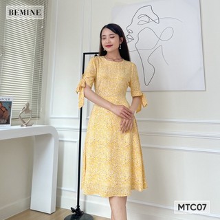 Đầm tay ngắn cột nơ BEMINE MTC07