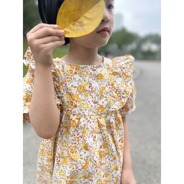 Váy bé gái cộc tay bèo vai💕freeship❤️M.C kids❤️❤️đầm đi học