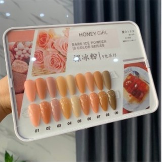 Sơn thạch HONEY GIRL , Nước Sơn móng tay thạch Sét 9 màu chính hãng , tặng bảng màu