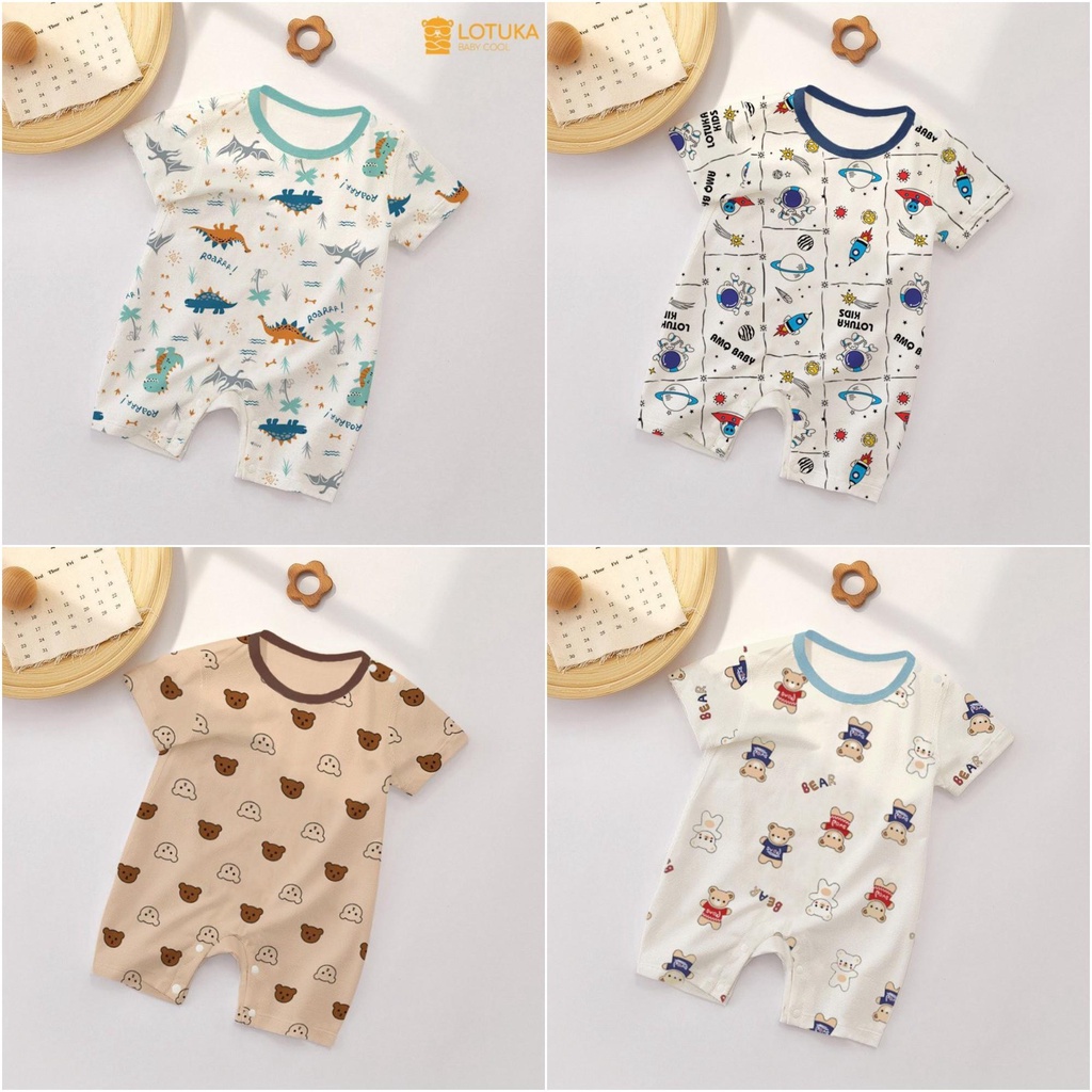 Body Đùi Cộc Tay LOTUKA Chất Thun Co Giãn 4 Chiều, Mềm Mịn, Thông Thoáng Cho Bé 3-12kg