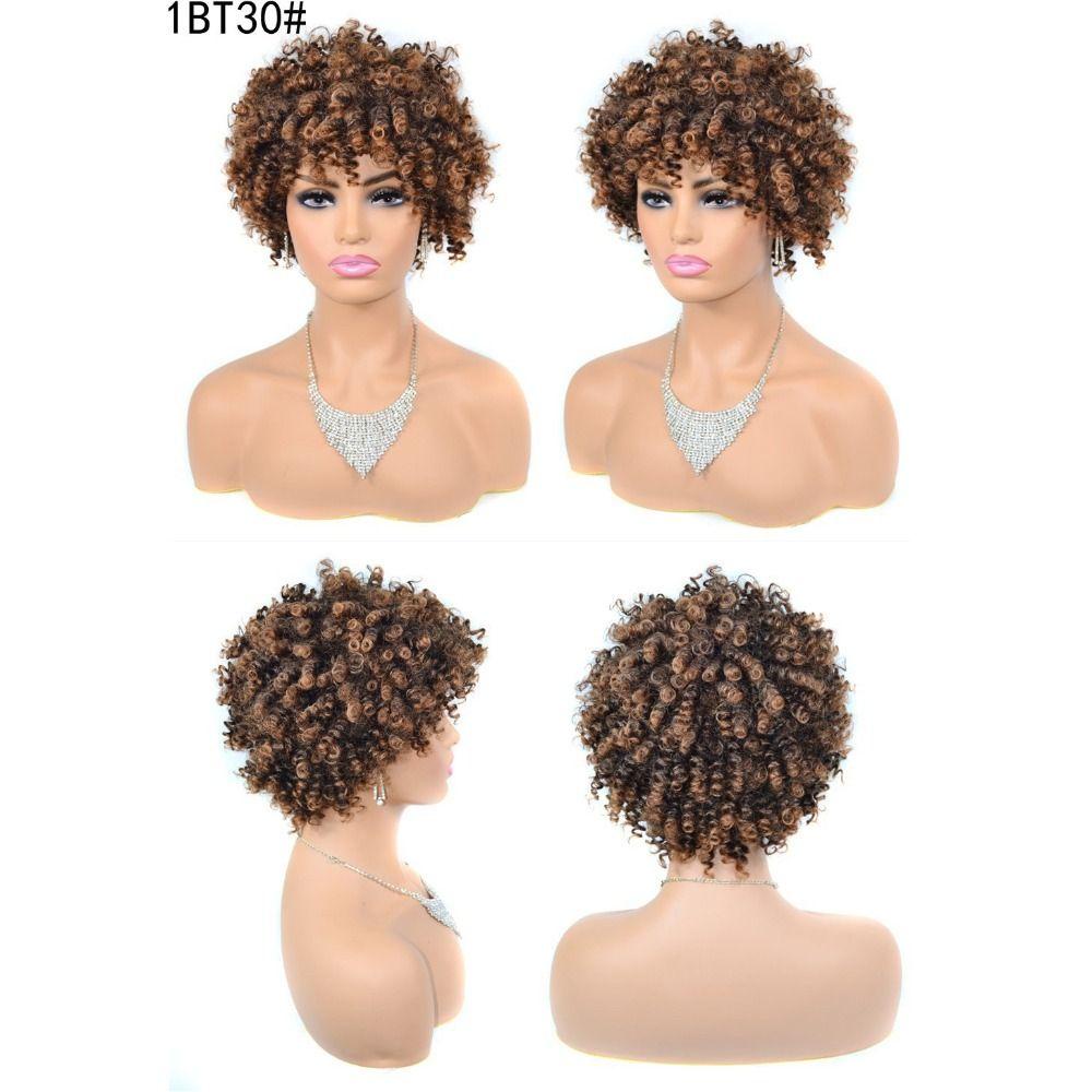 ANEMONE Bộ Tóc Giả Xoăn Từ Sợi Tổng Hợp Mềm Cách Nhiệt Dành Cho Nam Và Nữ