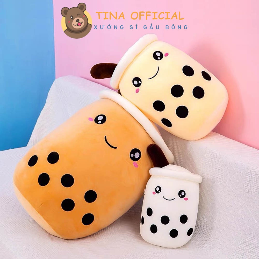 Gấu bông Trà Sữa Baby mini, gối ôm siêu dễ thương, thú nhồi bông nhiều màu 35 cm TINA OFFICIAL