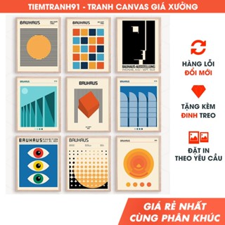 😍 Tranh treo tường decor, BST tranh phong cách nghệ thuật kiến trúc Bauhaus, tặng kèm đinh treo - TIỆM TRANH 91