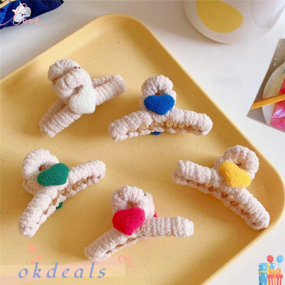 Kẹp Tóc Càng Cua Phủ Lông Thanh Lịch Thời Trang Thu Đông