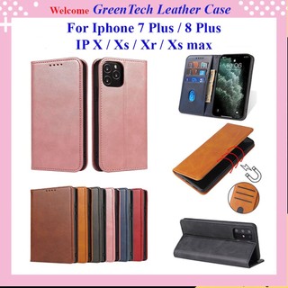 Bao da Iphone 7 plus, IP 8 Plus max, IP X, IP Xs, IP Xr, IP Xs Max dạng ví nắp gập kiểu từ tính hít nam châm