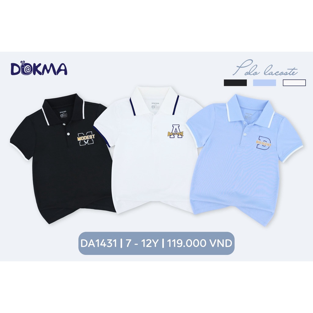 7-12Y Áo cổ đức cộc tay bé trai Dokma
