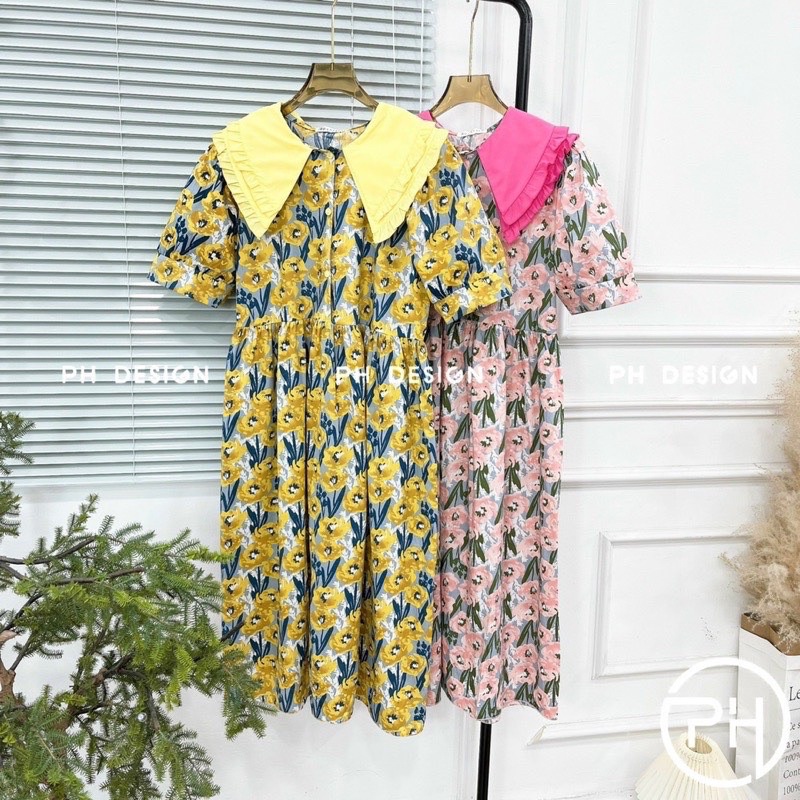 [ 𝐅𝐑𝐄𝐄 𝐒𝐇𝐈𝐏 ] ❤❤️váy hoa xinh suất sắc phom to dài chuẩn mẫu bầu bì bom chen thoải mái màu xinh quá chị em oi Em