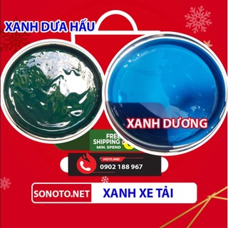 Sơn xe tải KIA pha sẵn 1.5lit có đông cứng màu xanh dương và xanh dưa hấu