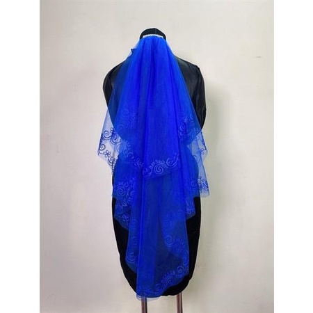 Voan cô dâu màu xanh bích  ngắn 90 cm viền thêu 2 lớp Giangpkc  Phụ kiện cưới Giang TP HCM