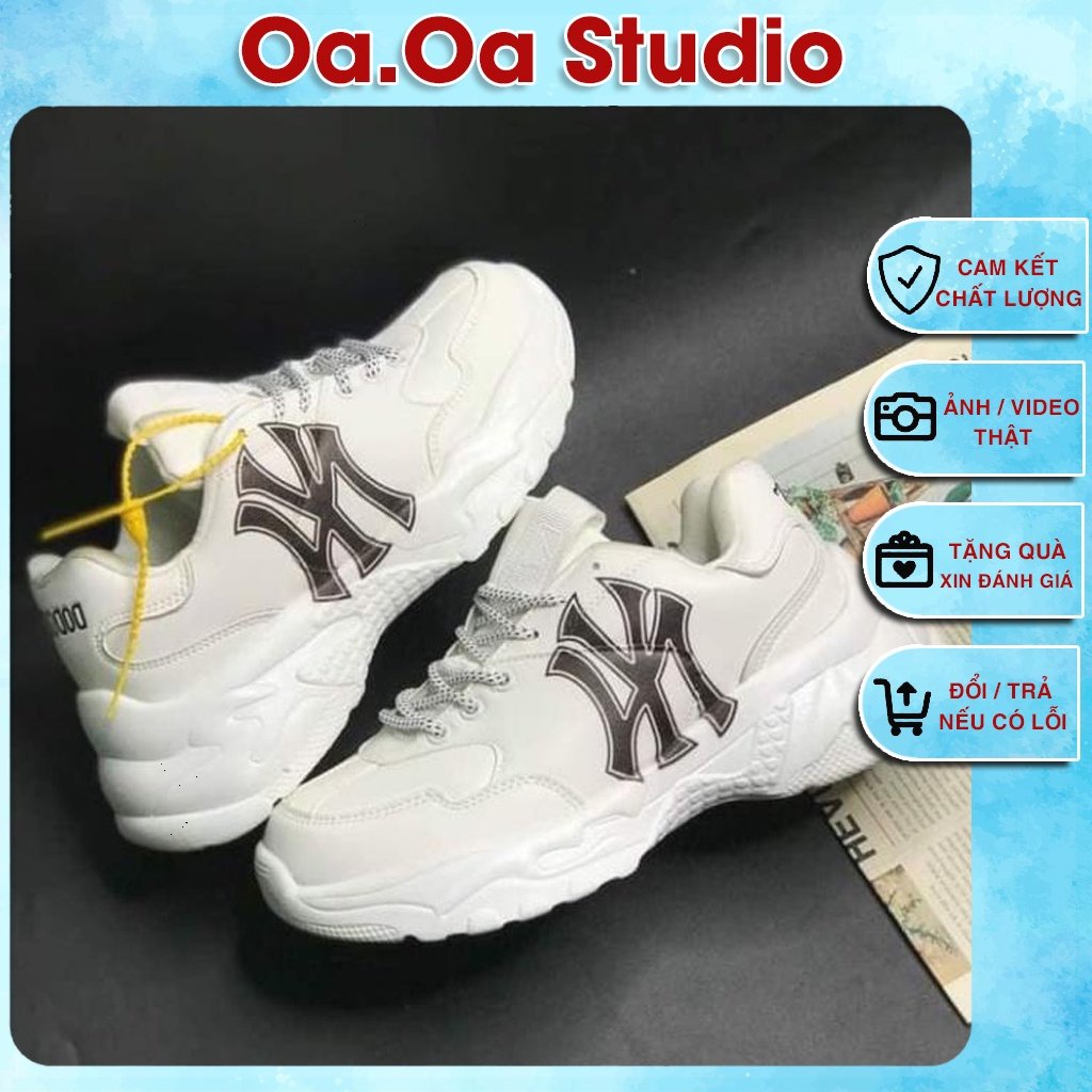 Giày_MLB NY Độn Đế Cao Cấp Tăng Chiều Cao 6cm Nam Nữ Hàng Cao Cấp Full Box A2602 Akshan Sneaker