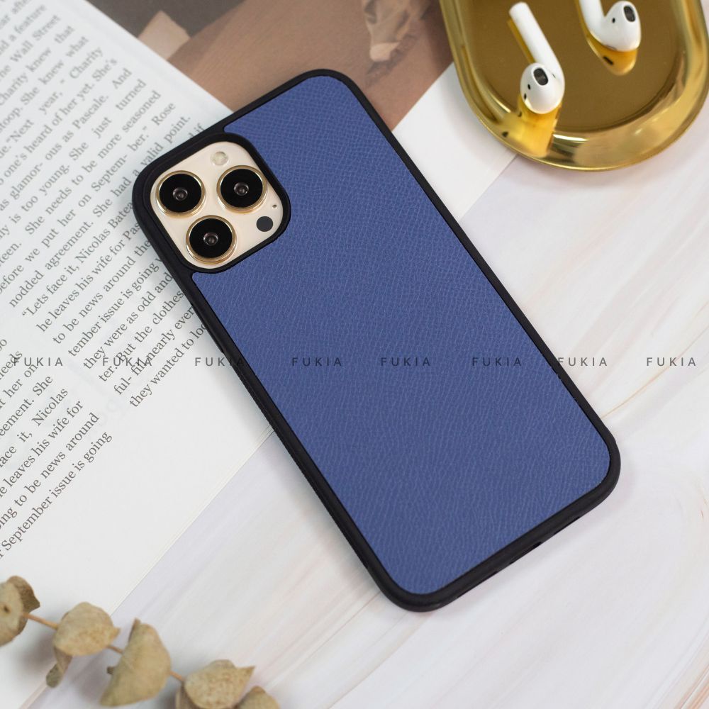 Ốp da thủ công viền đen Epsom Màu 1-6 cho IPhone 14/14Plus/14Pro/14Promax/13/13Pro/13Promax/12/12Pro/12Promax ODTC105